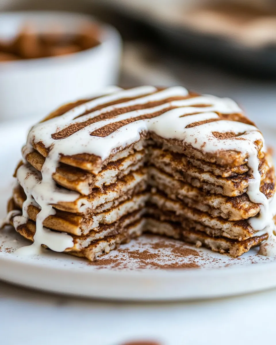 Homemade Cinnamon Roll Protein Pancakes recipe photo