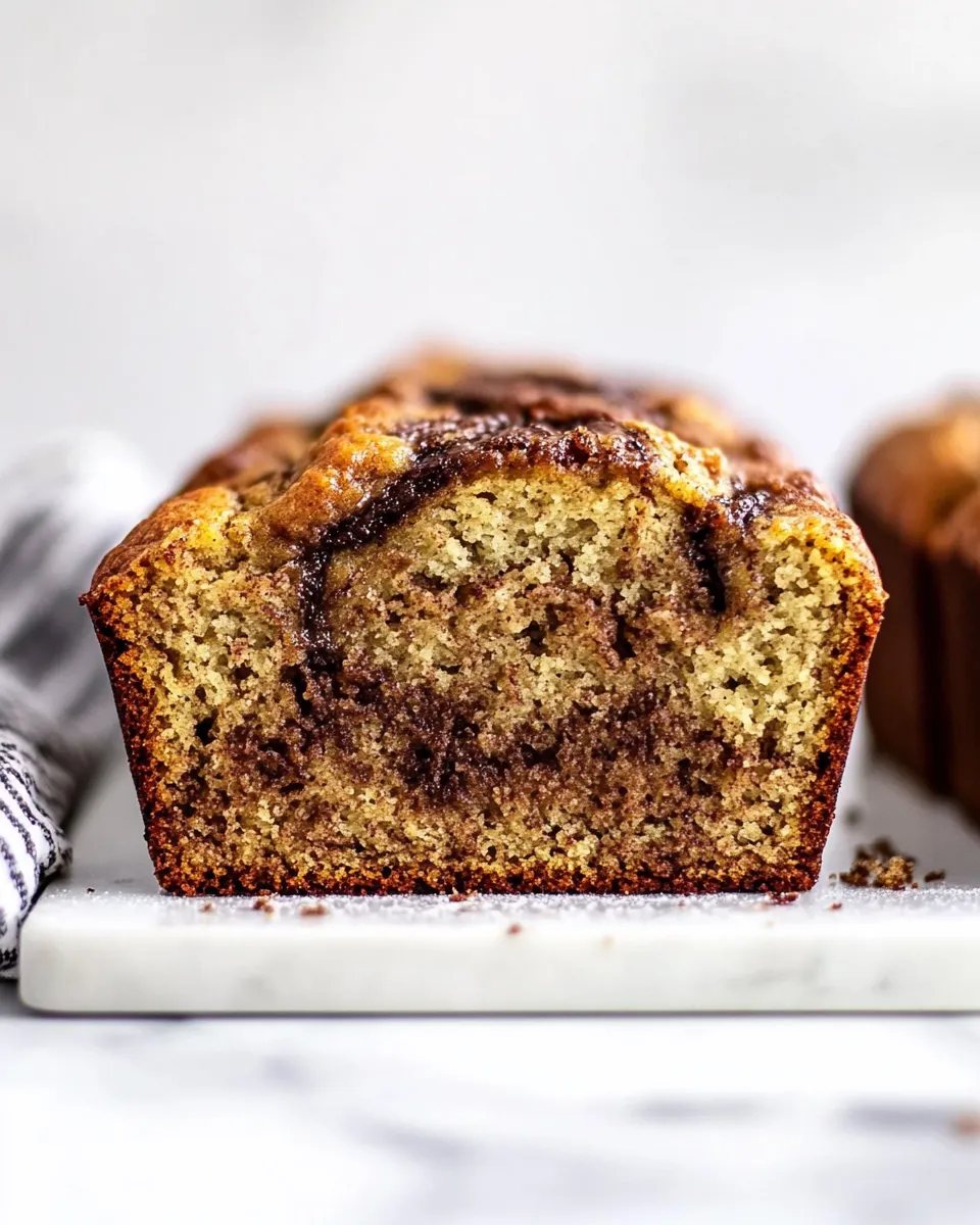 Delicious Cinnamon Swirl Banana Bread shot