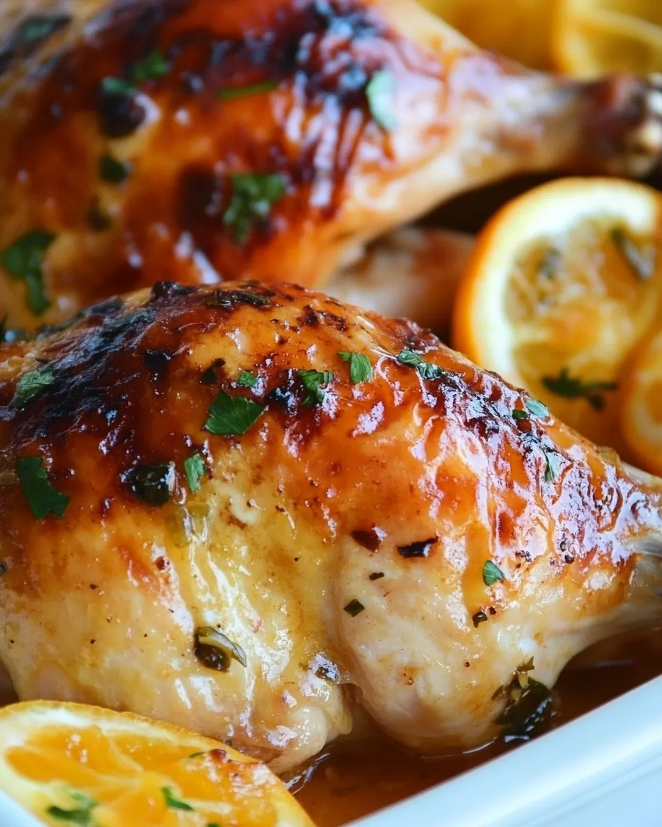 Delicious Citrus Glazed Roast Chicken shot