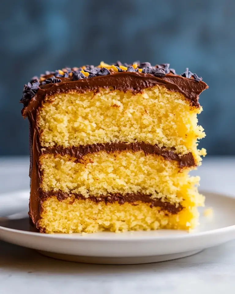 Homemade Classic Yellow Cake with Creamy Chocolate Frosting photo