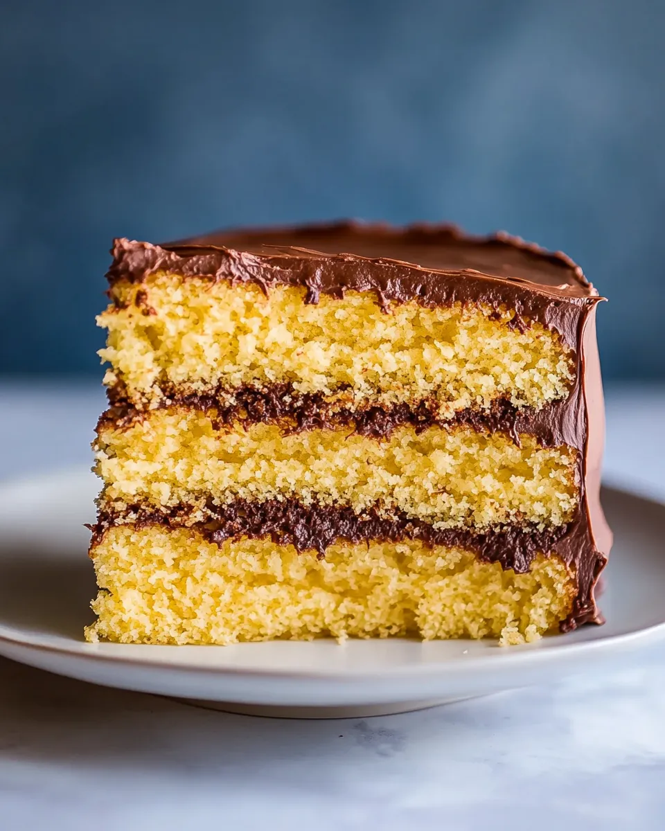 Easy Classic Yellow Cake with Creamy Chocolate Frosting image