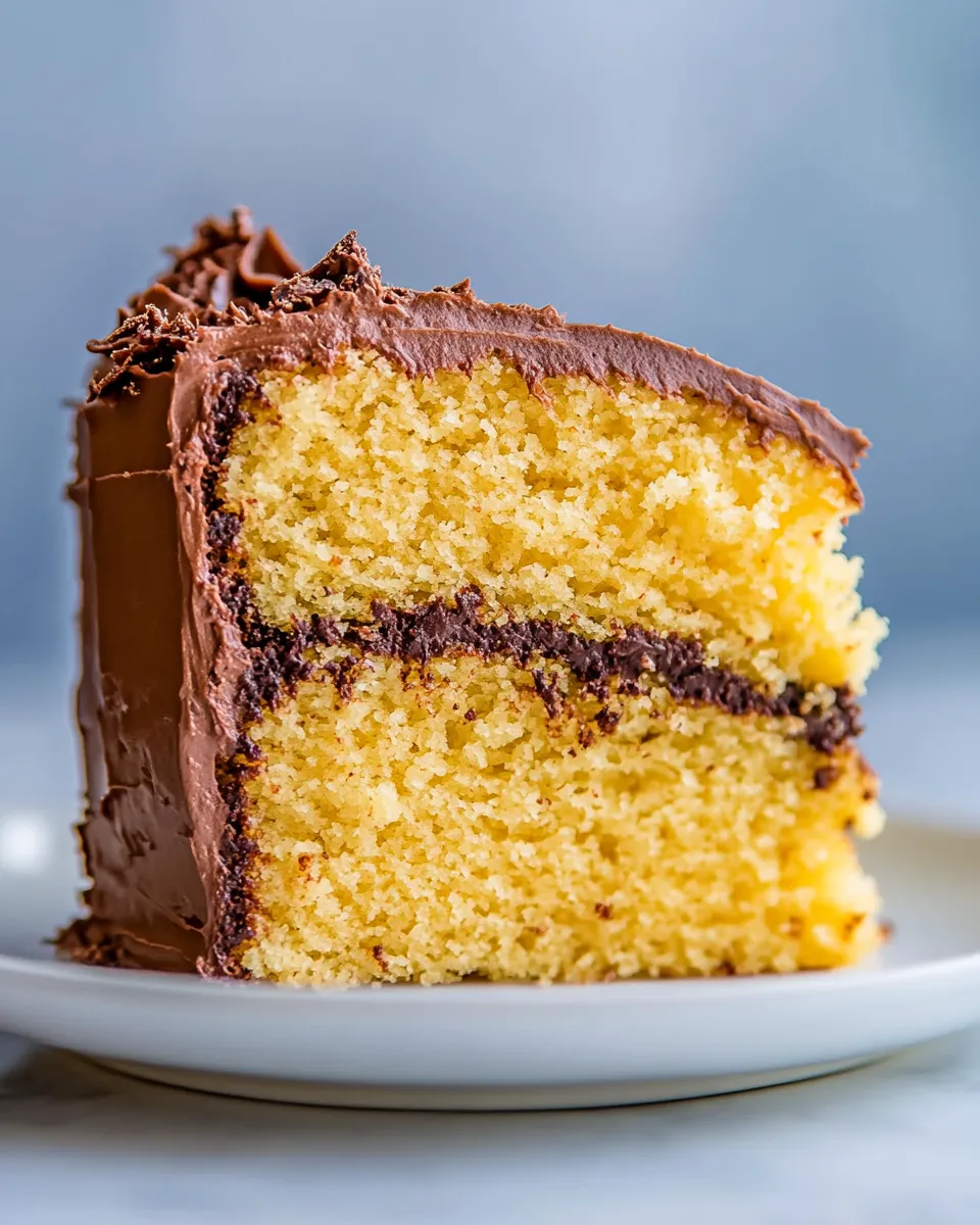 Best Classic Yellow Cake with Creamy Chocolate Frosting dish photo