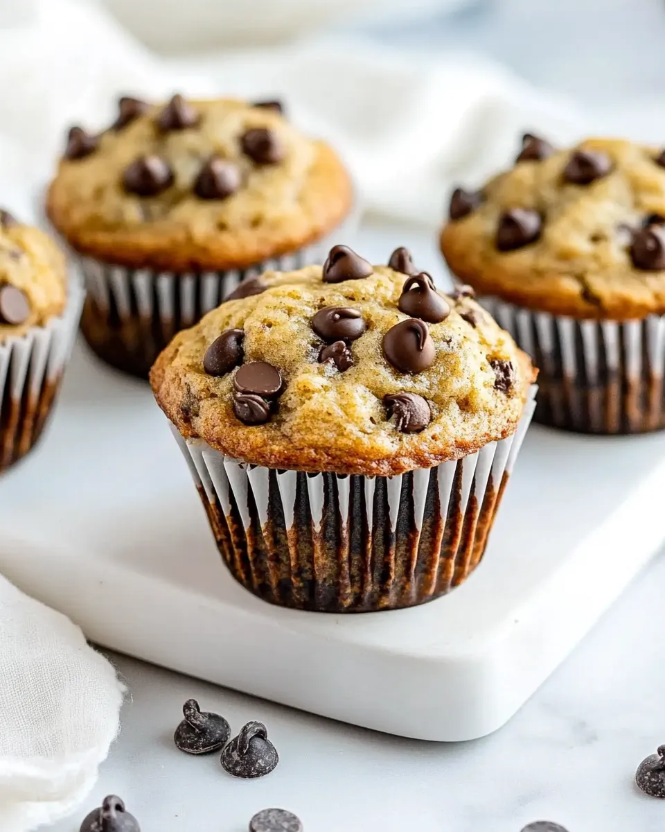 Classic Coconut Banana Muffins with Chocolate Chips image