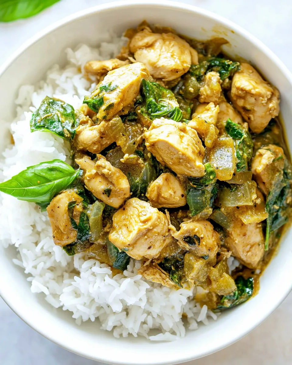 Homemade Coconut Basil Chicken Curry photo
