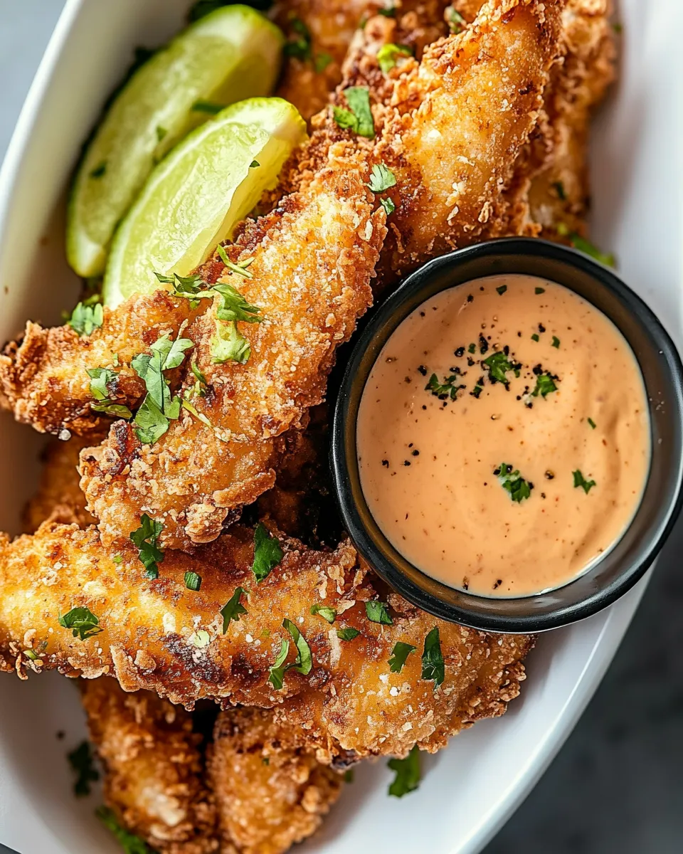 Sweet Coconut Chicken Fingers with Bang Bang Sauce. recipe photo