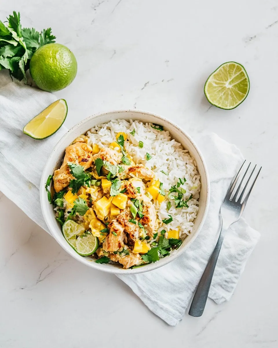 Delicious Coconut Chicken and Rice shot
