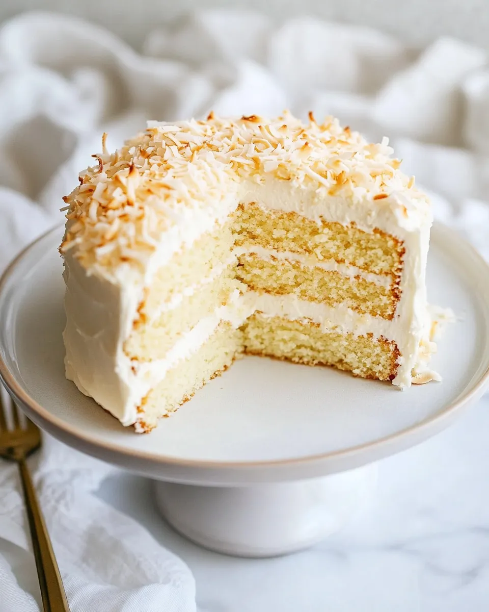 Classic Coconut Cream Cake with Coconut Cream Cheese Frosting image