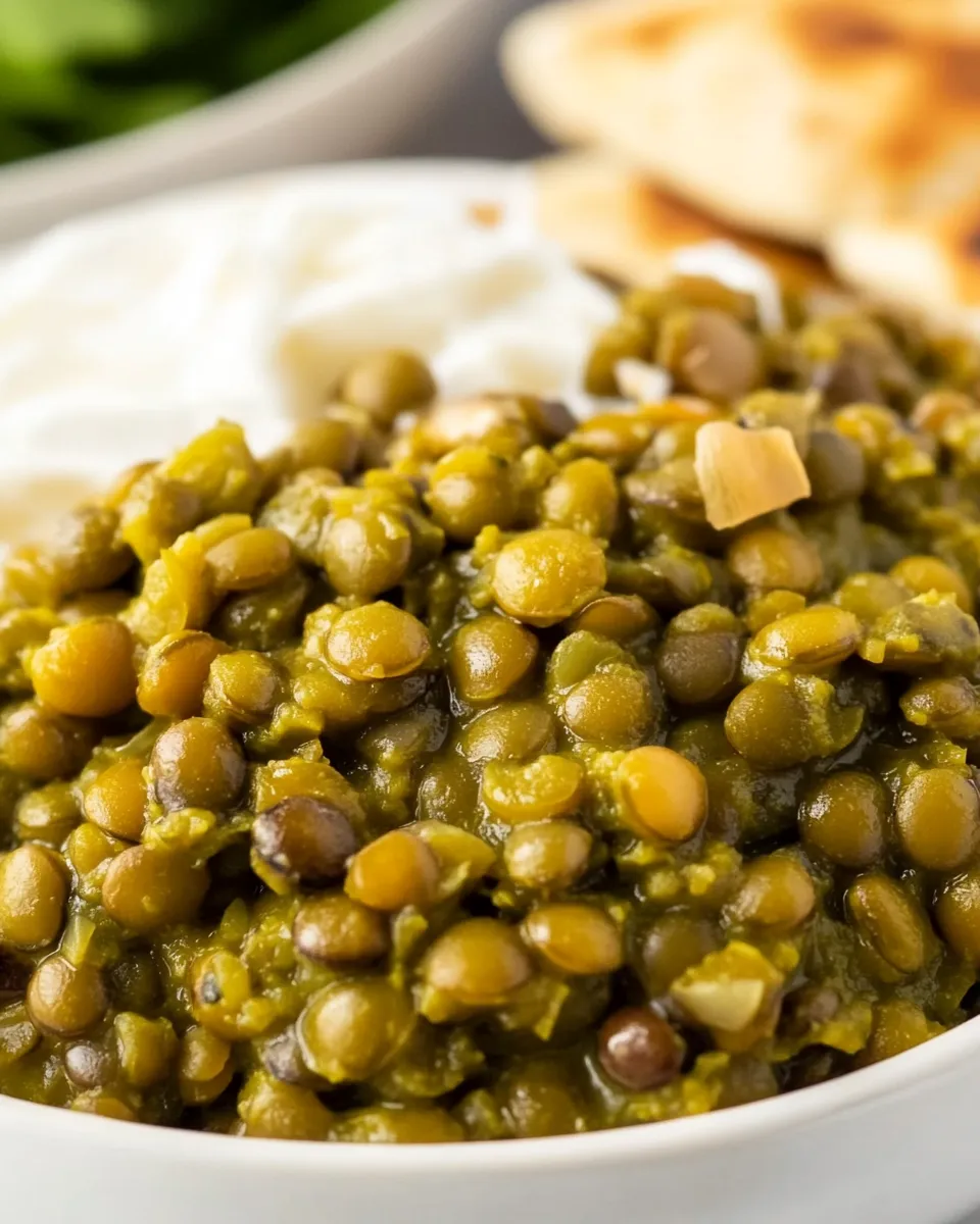 Delicious Coconut Curried Green Lentils Recipe image