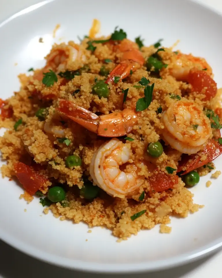 Homemade Coconut Curry Shrimps and Couscous photo
