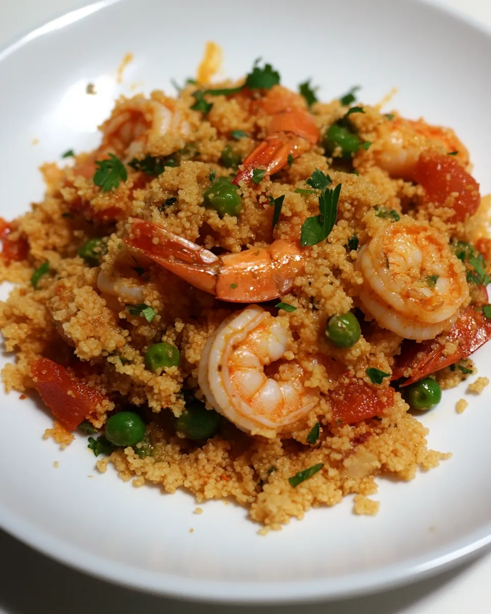 Homemade Coconut Curry Shrimps and Couscous photo