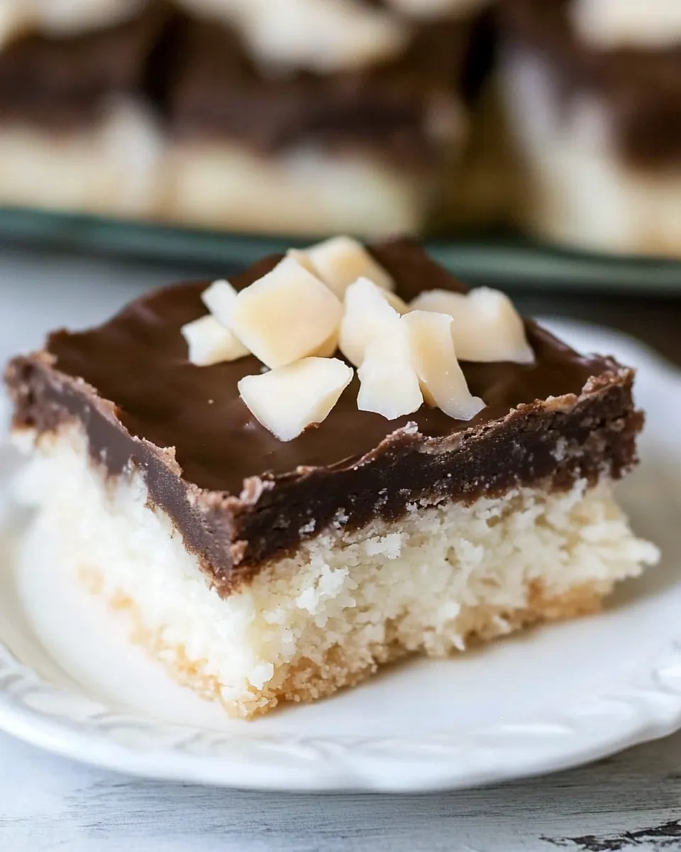 Delicious Coconut Mounds Bars shot
