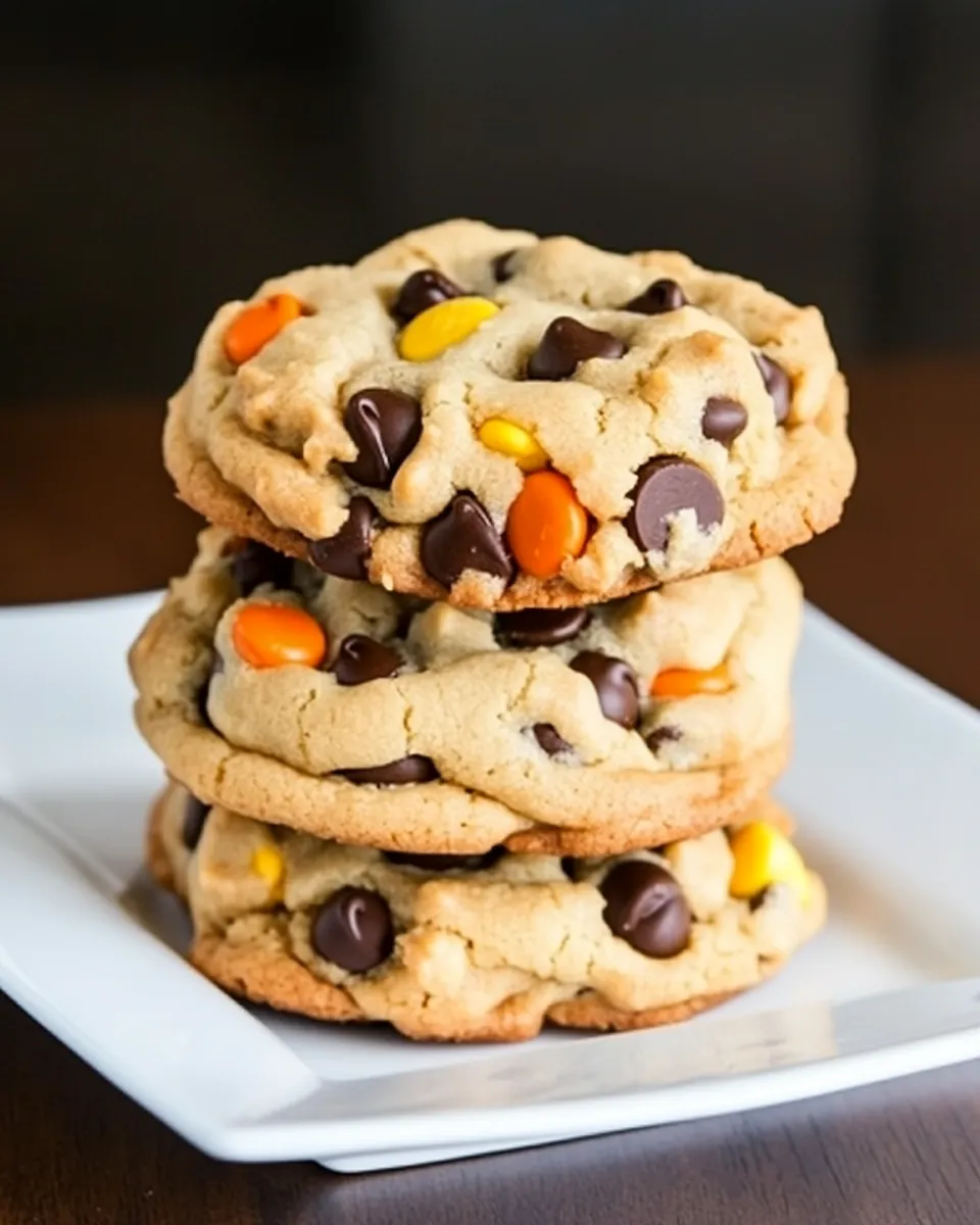 Homemade Colossal Reeses Pieces Chocolate Chip Cookies photo