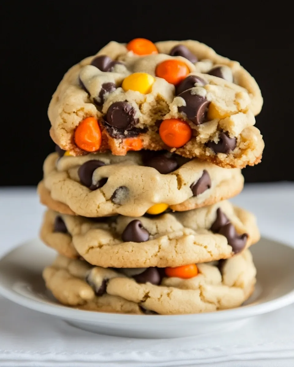 Delicious Colossal Reeses Pieces Chocolate Chip Cookies image