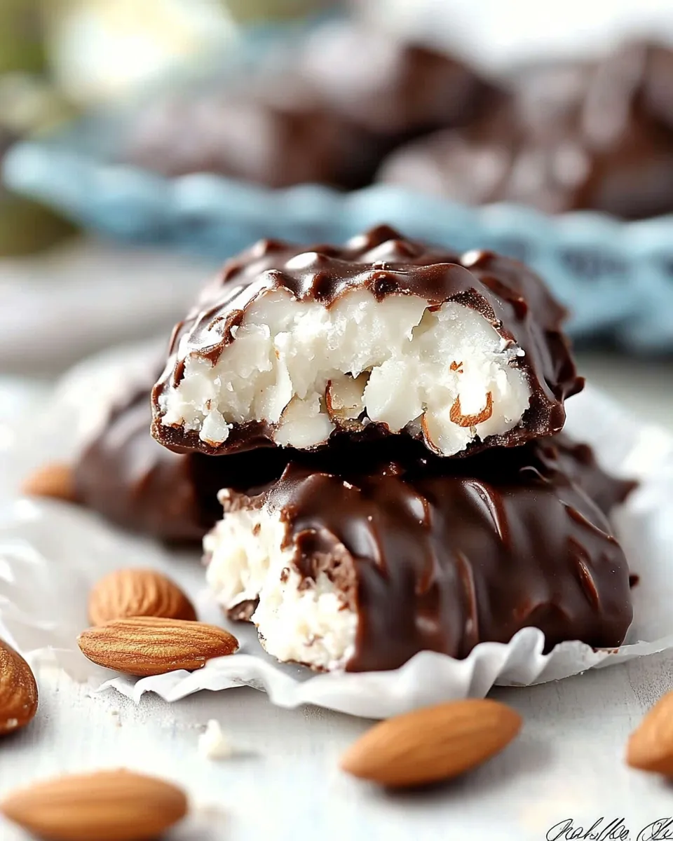 Simple Copycat Almond Joy Candy Bars shot