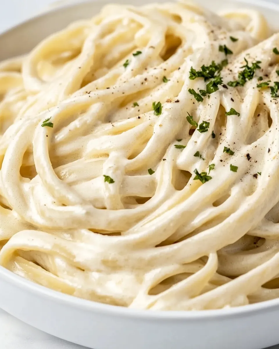 Delicious Copycat Olive Garden Alfredo Sauce shot
