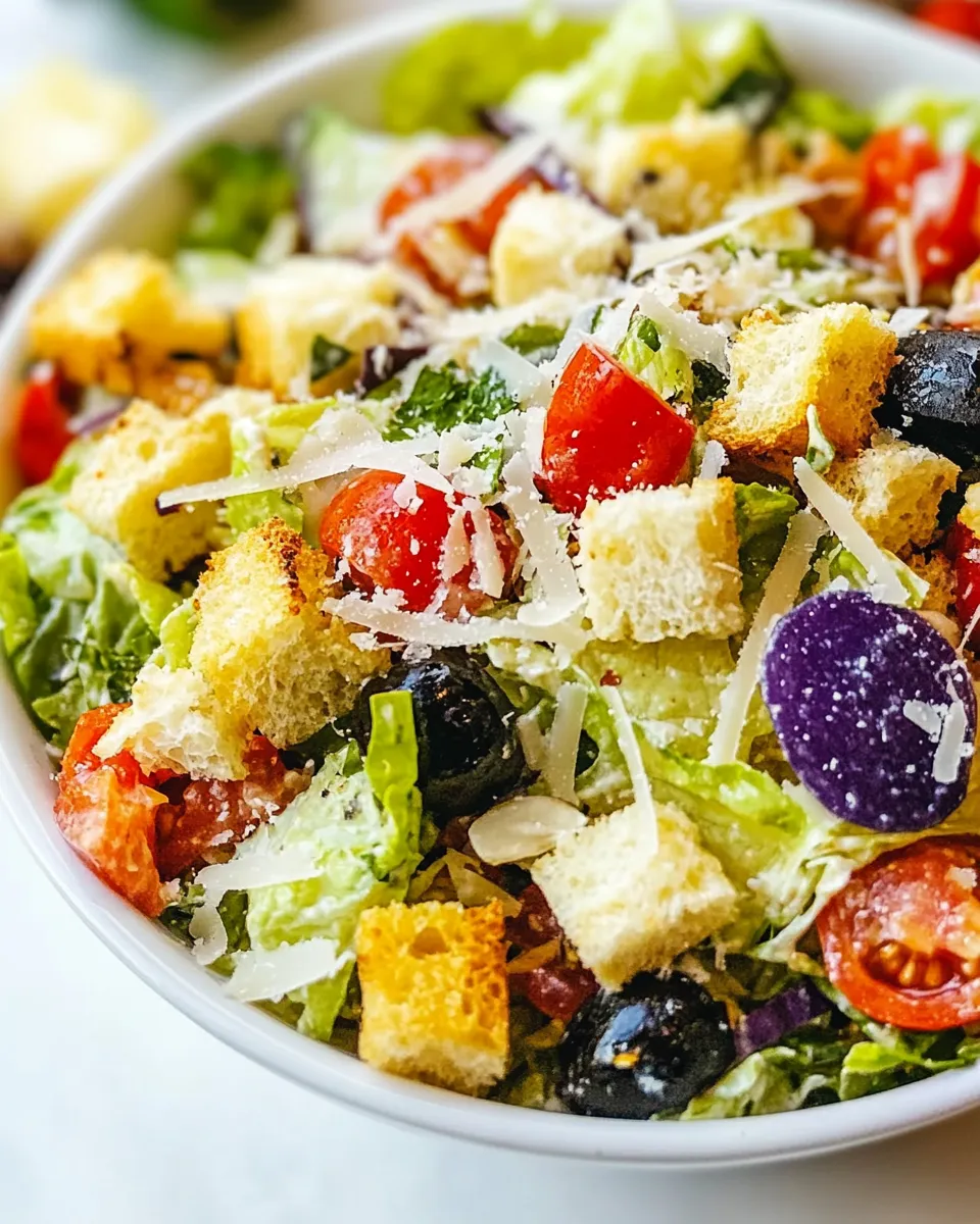 Delicious Copycat Olive Garden Salad shot