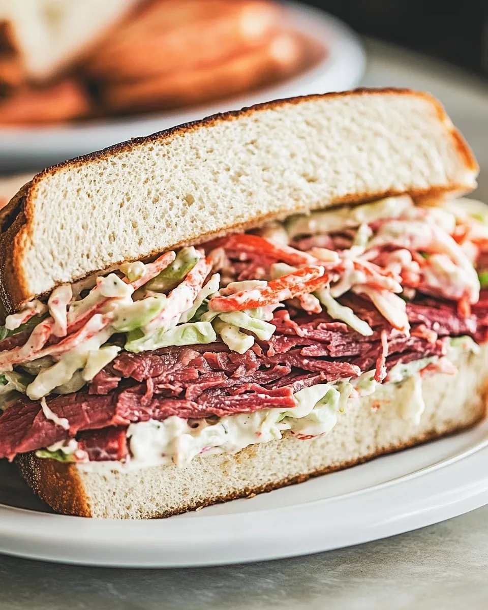 Easy Corned Beef Sandwich with Coleslaw and Russian Dressing recipe photo