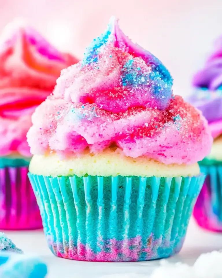 Homemade Cotton Candy Cupcakes photo