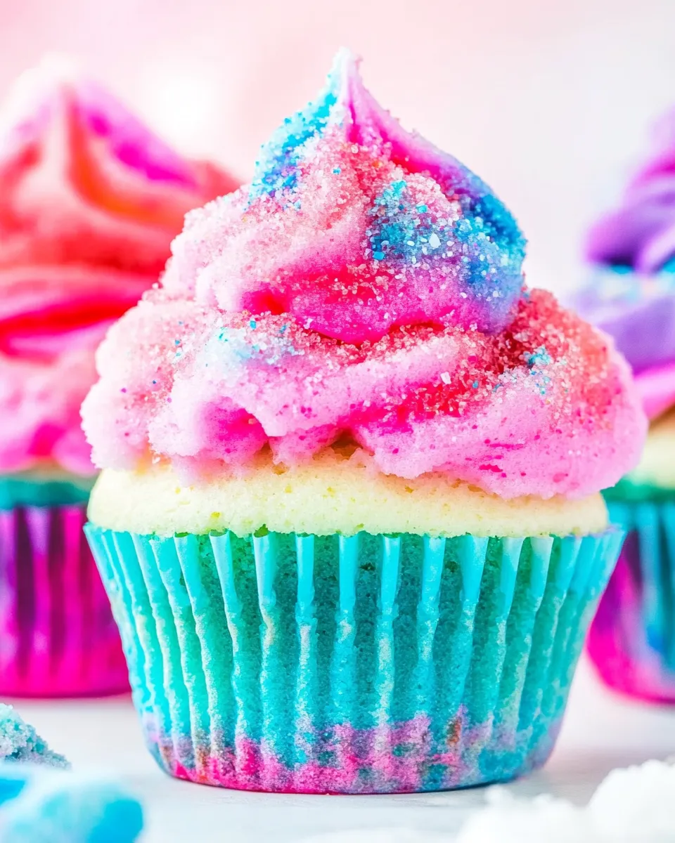 Homemade Cotton Candy Cupcakes photo