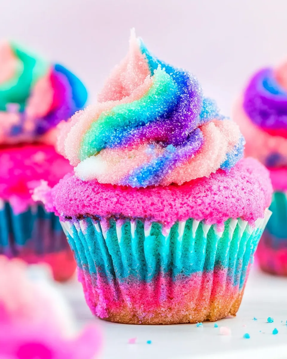 Easy Cotton Candy Cupcakes recipe photo