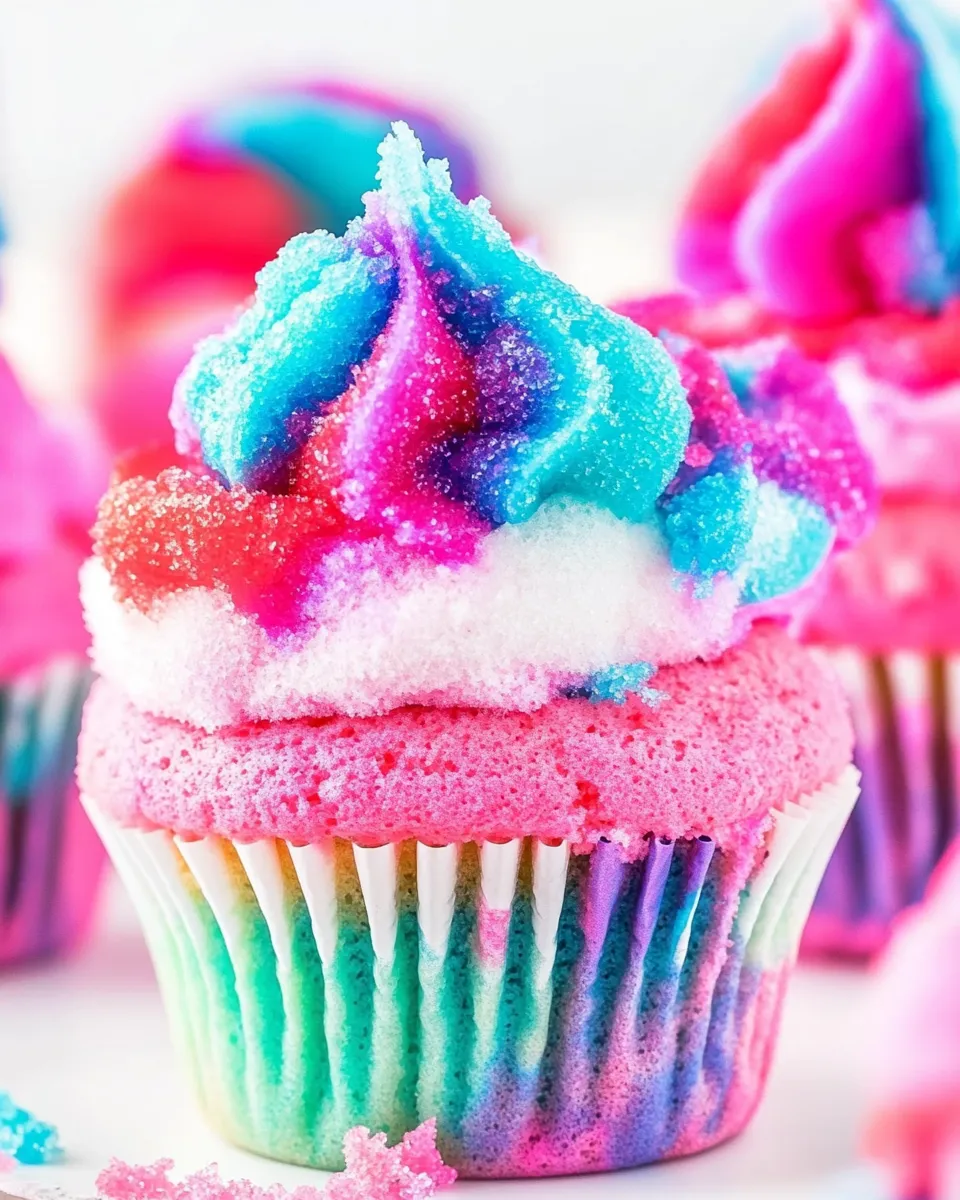 Delicious Cotton Candy Cupcakes shot