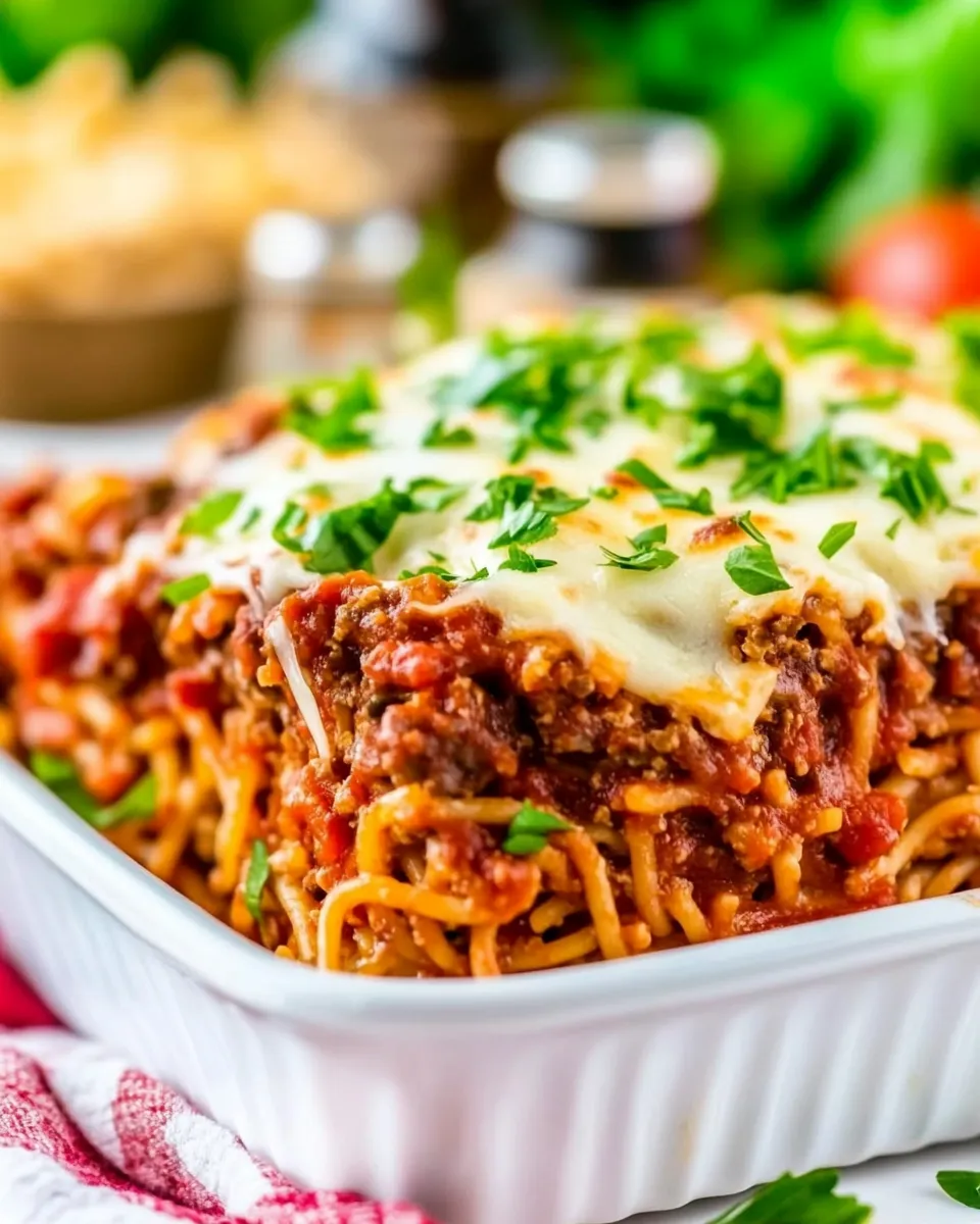 Delicious Cream Cheese Spaghetti Casserole image