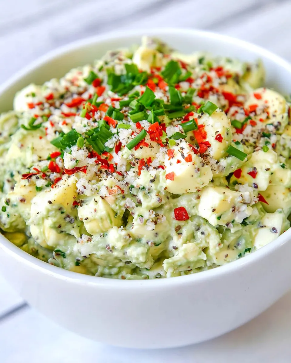 Delicious Creamy Avocado Egg Salad shot