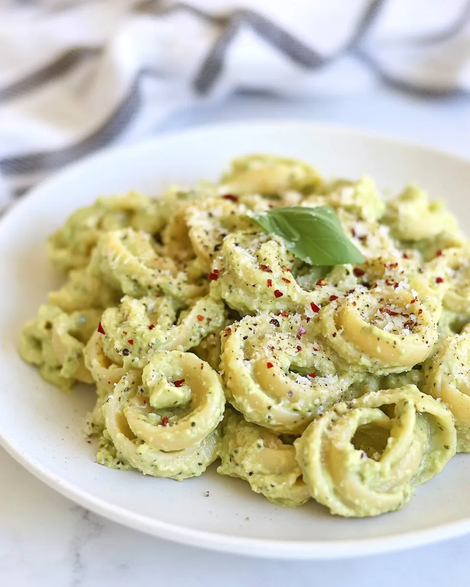 Homemade Creamy Avocado and Gouda Cheese Pasta photo