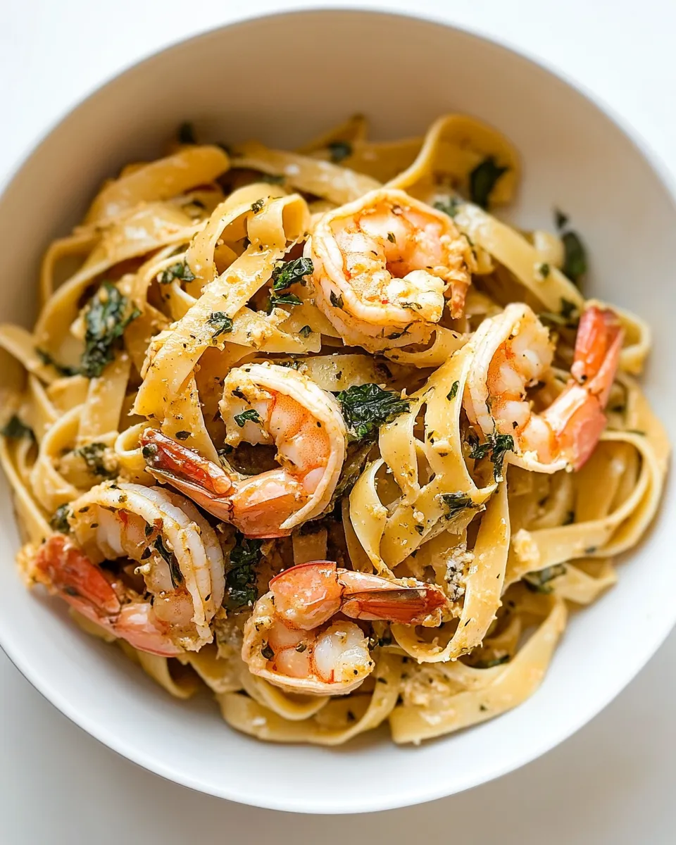 Easy Creamy Cajun Shrimp Pasta food shot
