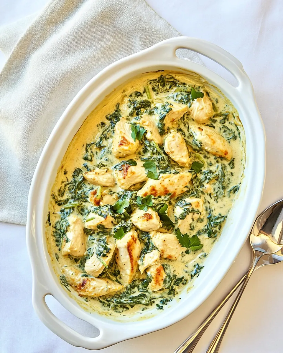 Delicious Creamy Chicken Florentine shot