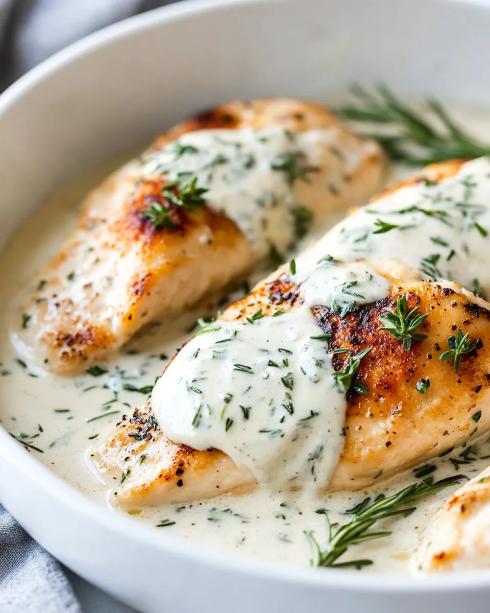 Delicious Creamy Garlic Herb Chicken shot