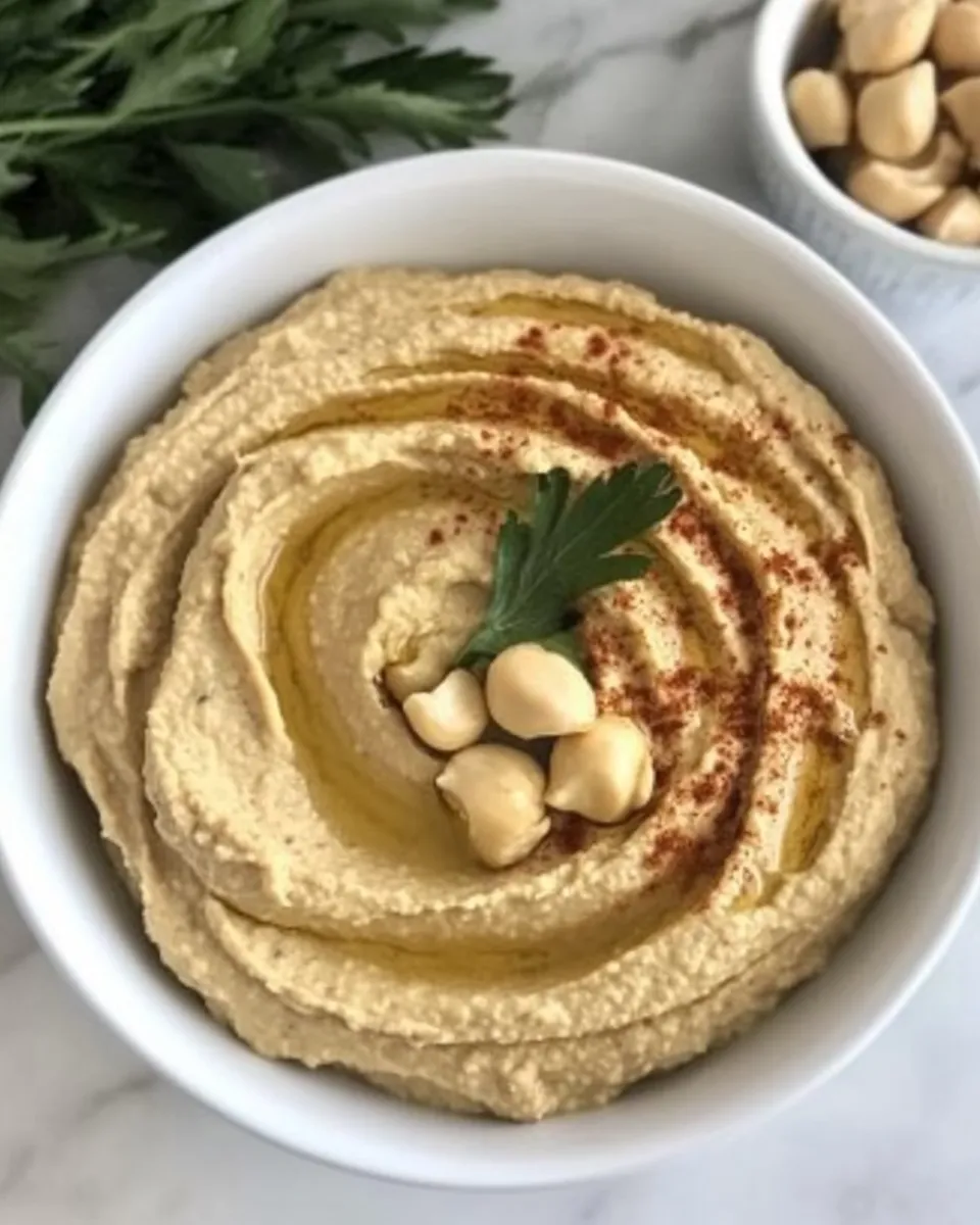 Delicious Creamy Hummus from Scratch shot