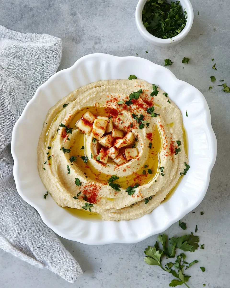 Healthy Creamy Oil-free Hummus shot