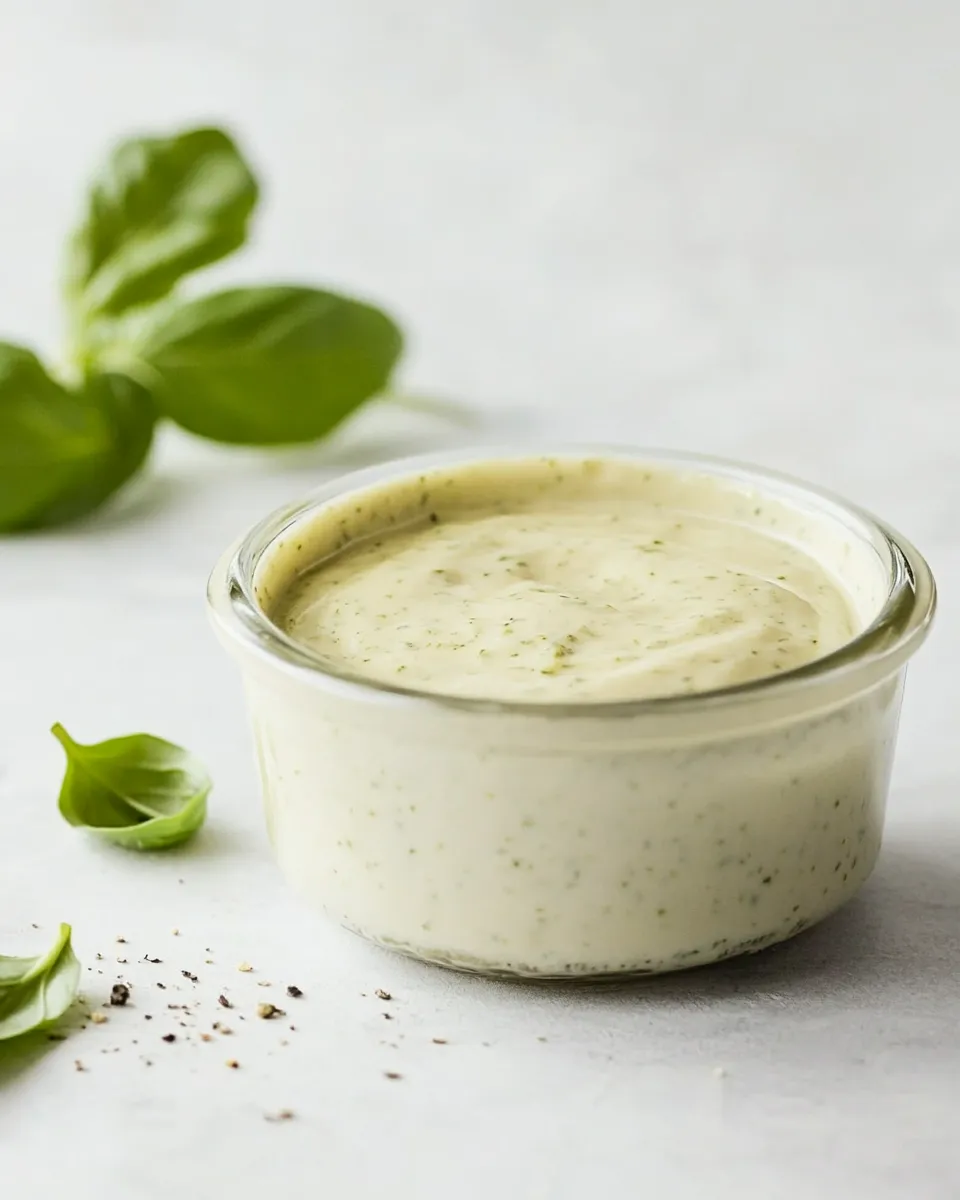 Delicious Creamy Pesto Dressing shot
