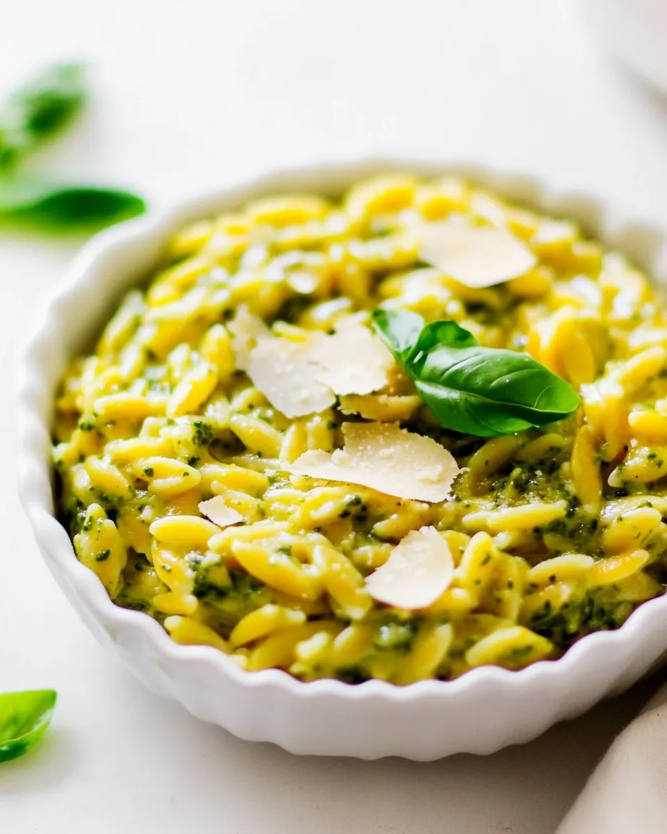 Delicious Creamy Pesto Orzo (30 Minutes; ONE Pot!) recipe photo