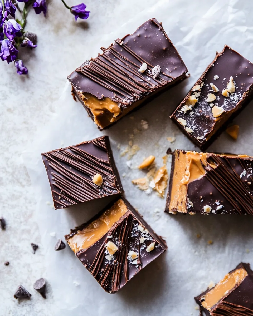 Amazing Creamy Vegan Chocolate Peanut Butter Fudge Bars. photo