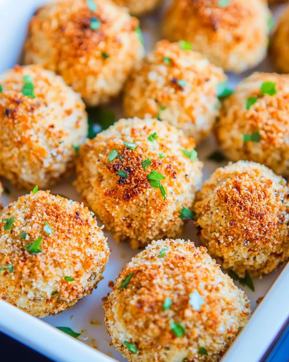 Easy Crispy Baked Parmesan Garlic Breaded Mushrooms recipe photo