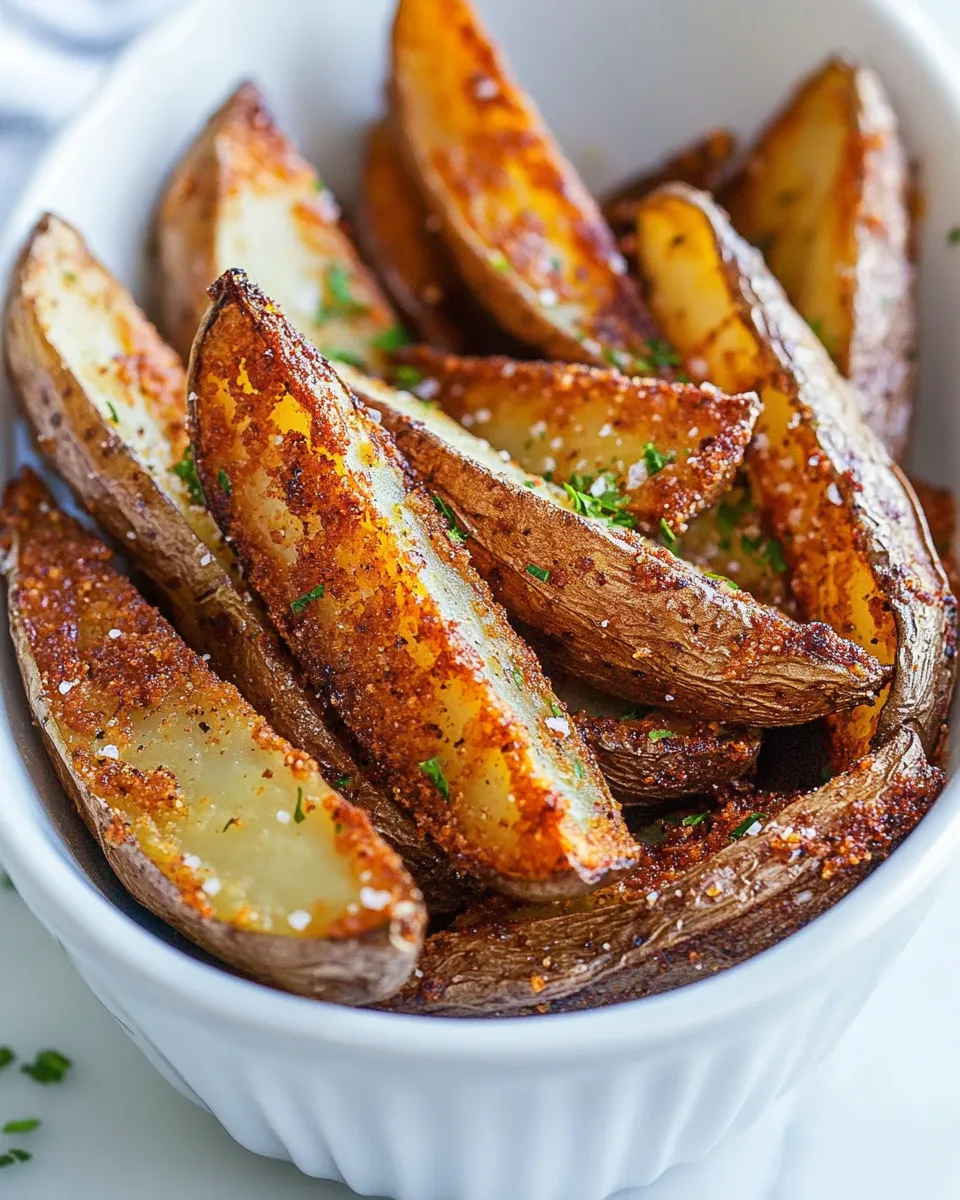 Delicious Crispy Baked Potato Wedges recipe image