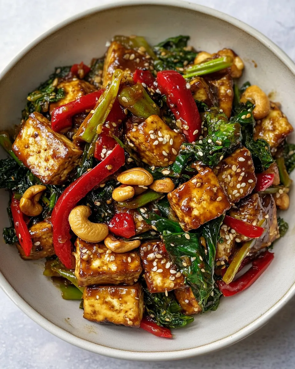 Easy Crispy Cashew Tofu shot