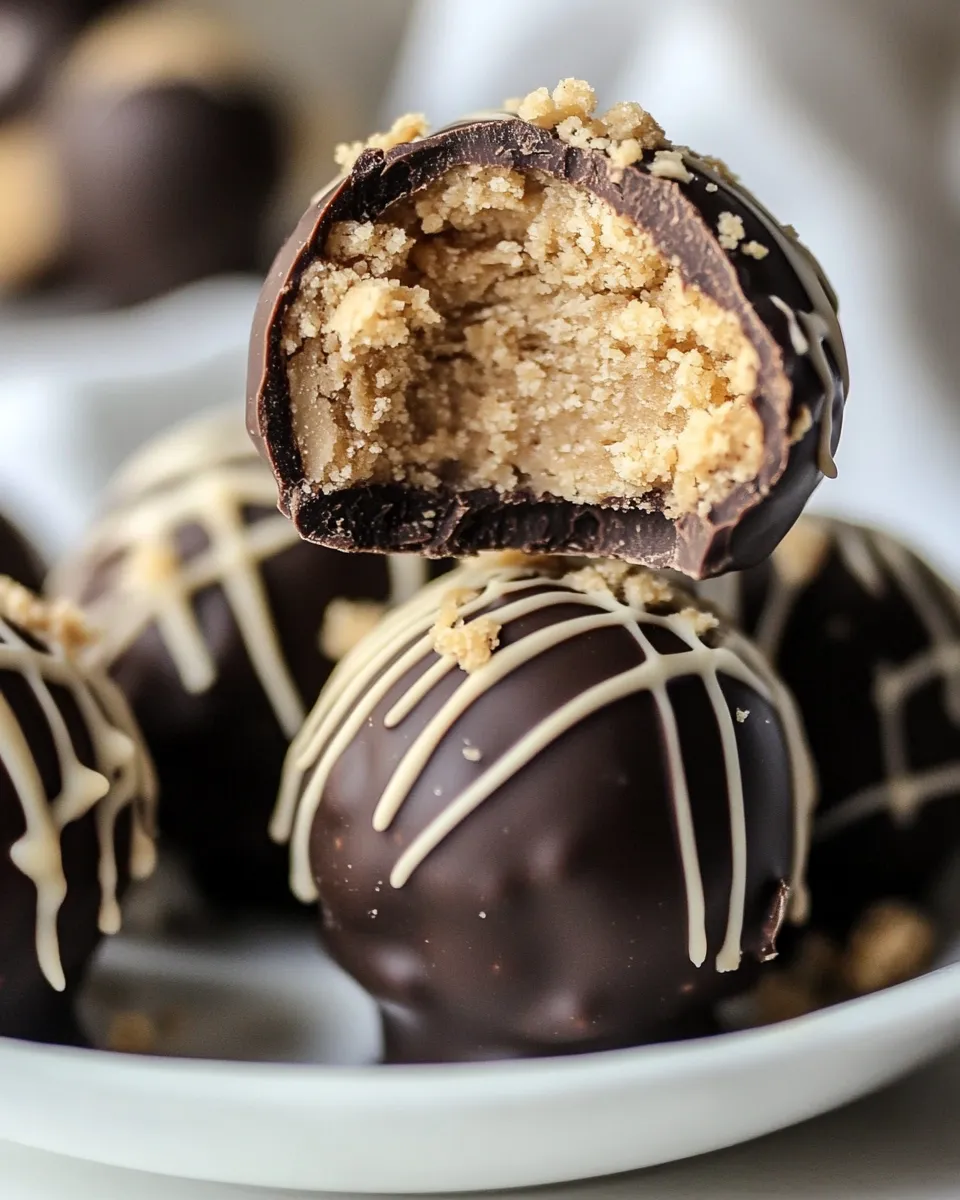 Classic Crispy Chocolate Peanut Butter Cookie Dough Truffles. picture