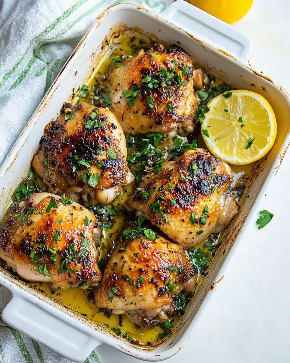 Homemade Crispy Garlic Butter Baked Chicken Thighs photo