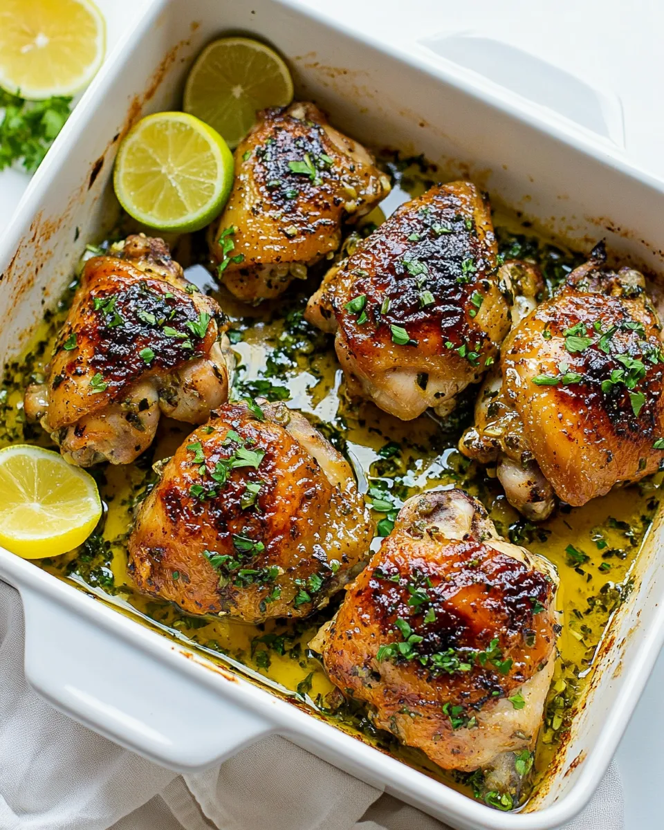 Savory Crispy Garlic Butter Baked Chicken Thighs shot