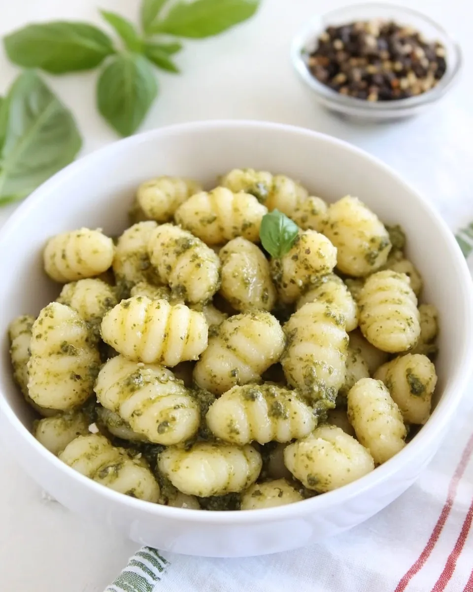 Homemade Crispy Gnocchi with Basil Pesto recipe photo