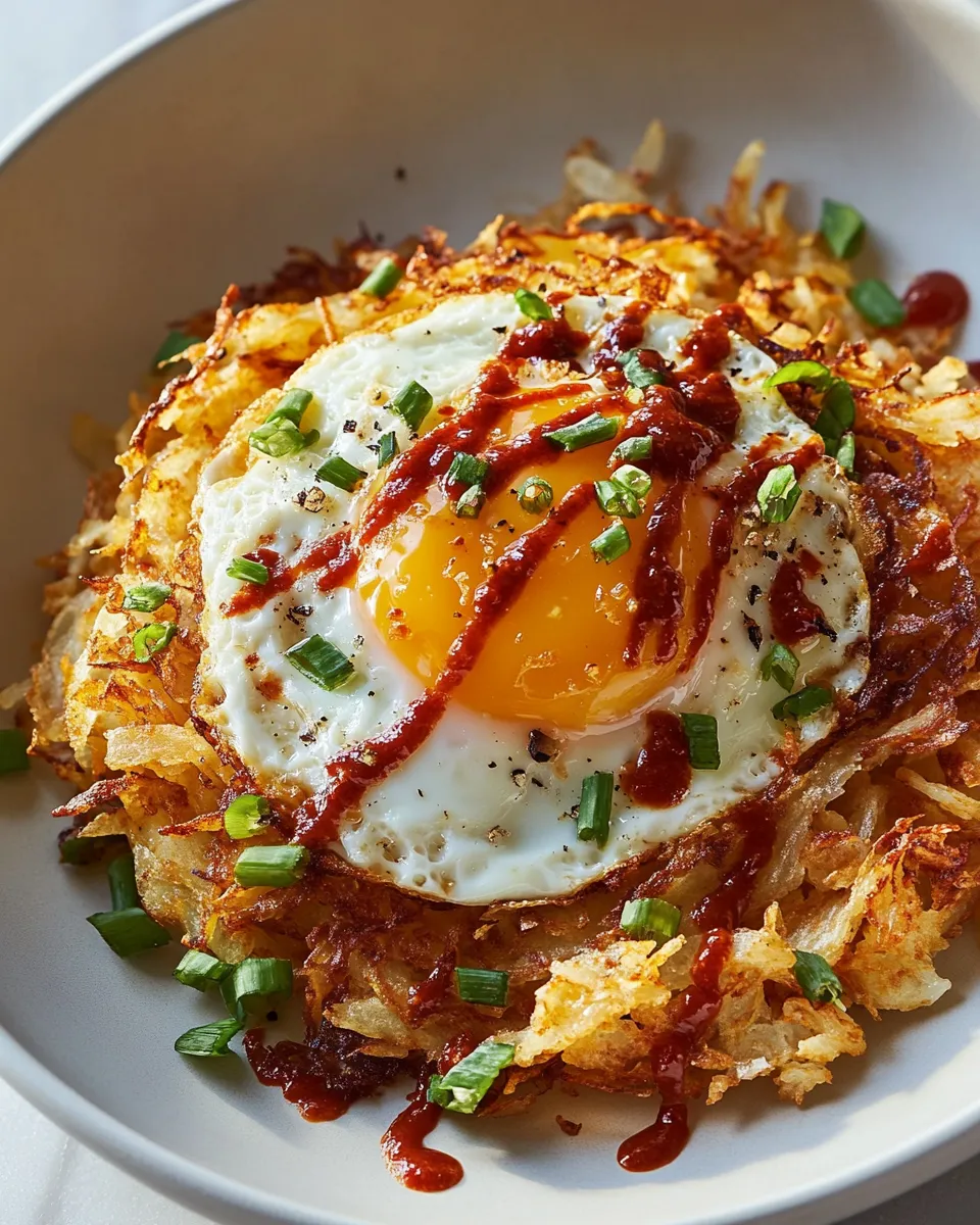 Easy Crispy Hash Browns with Chile-Fried Egg recipe photo