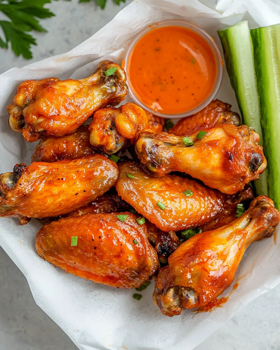 Delicious Crispy Oven Baked Chicken Wings shot
