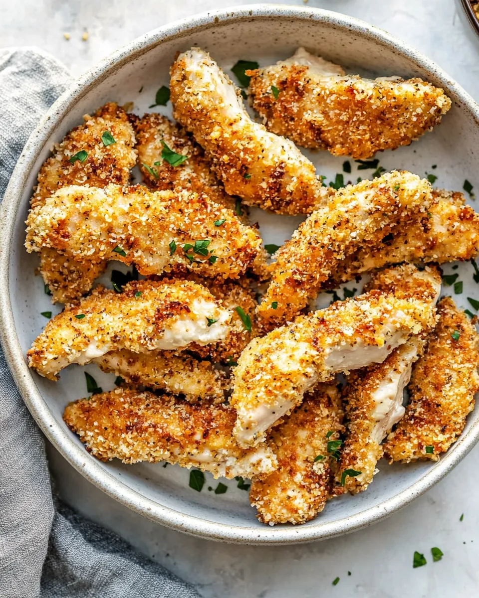 Delicious Crispy Parmesan Air Fryer Chicken Tenders image