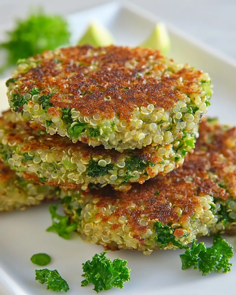 Tasty Crispy Quinoa & Kale Fritters shot