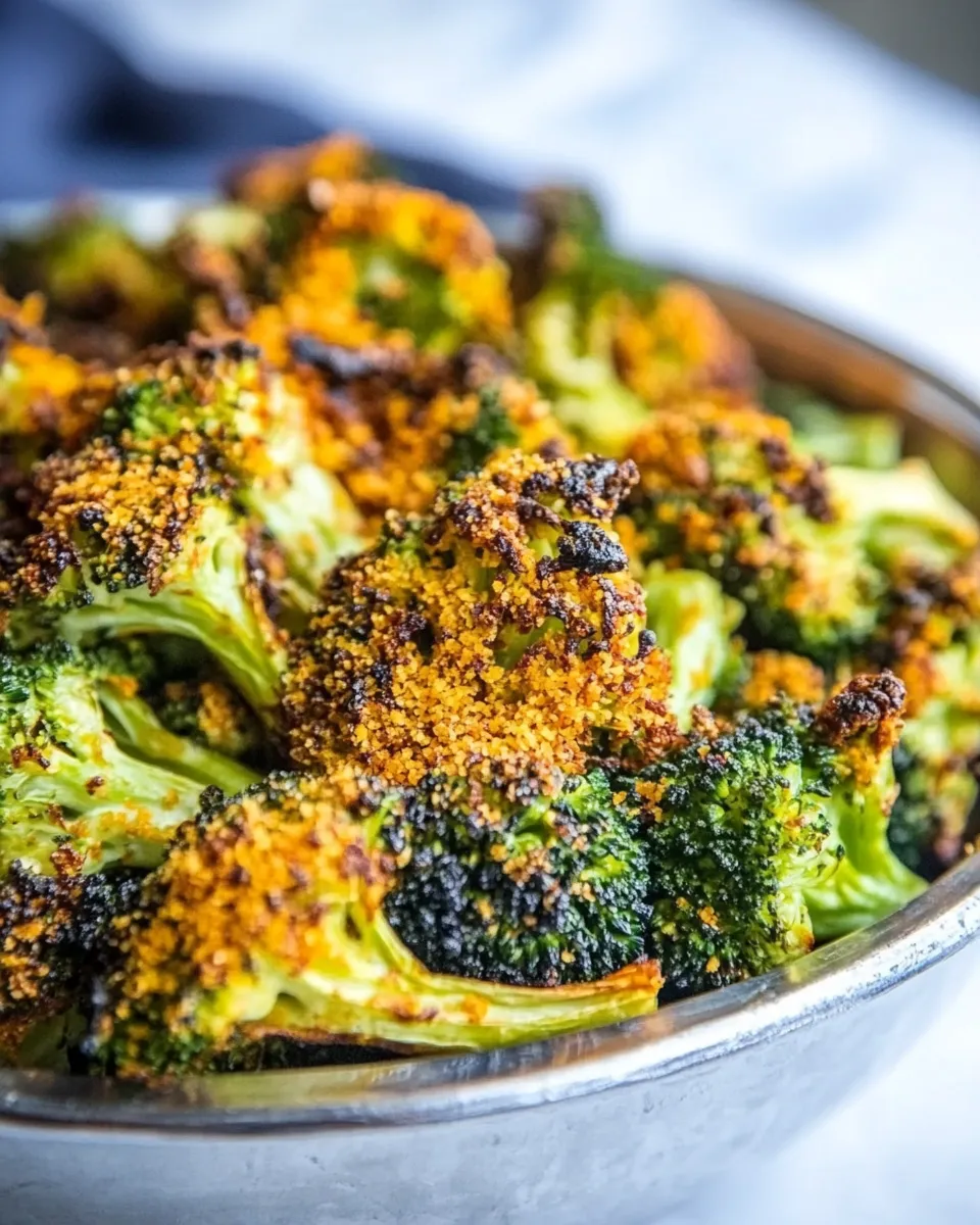 Delicious Crispy Vegan Cheesy Roasted Broccoli image