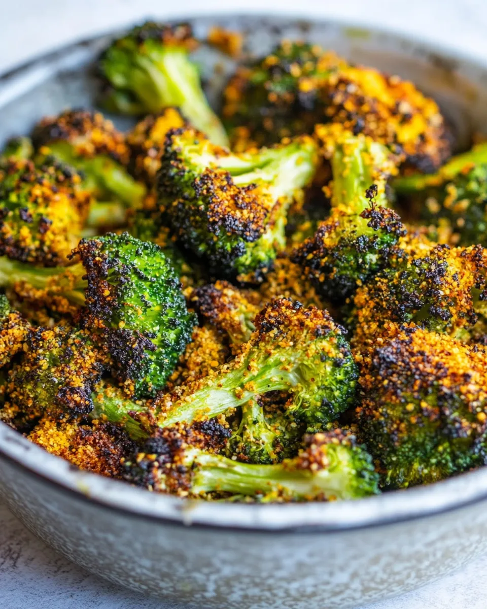 Tasty Crispy Vegan Cheesy Roasted Broccoli dish photo