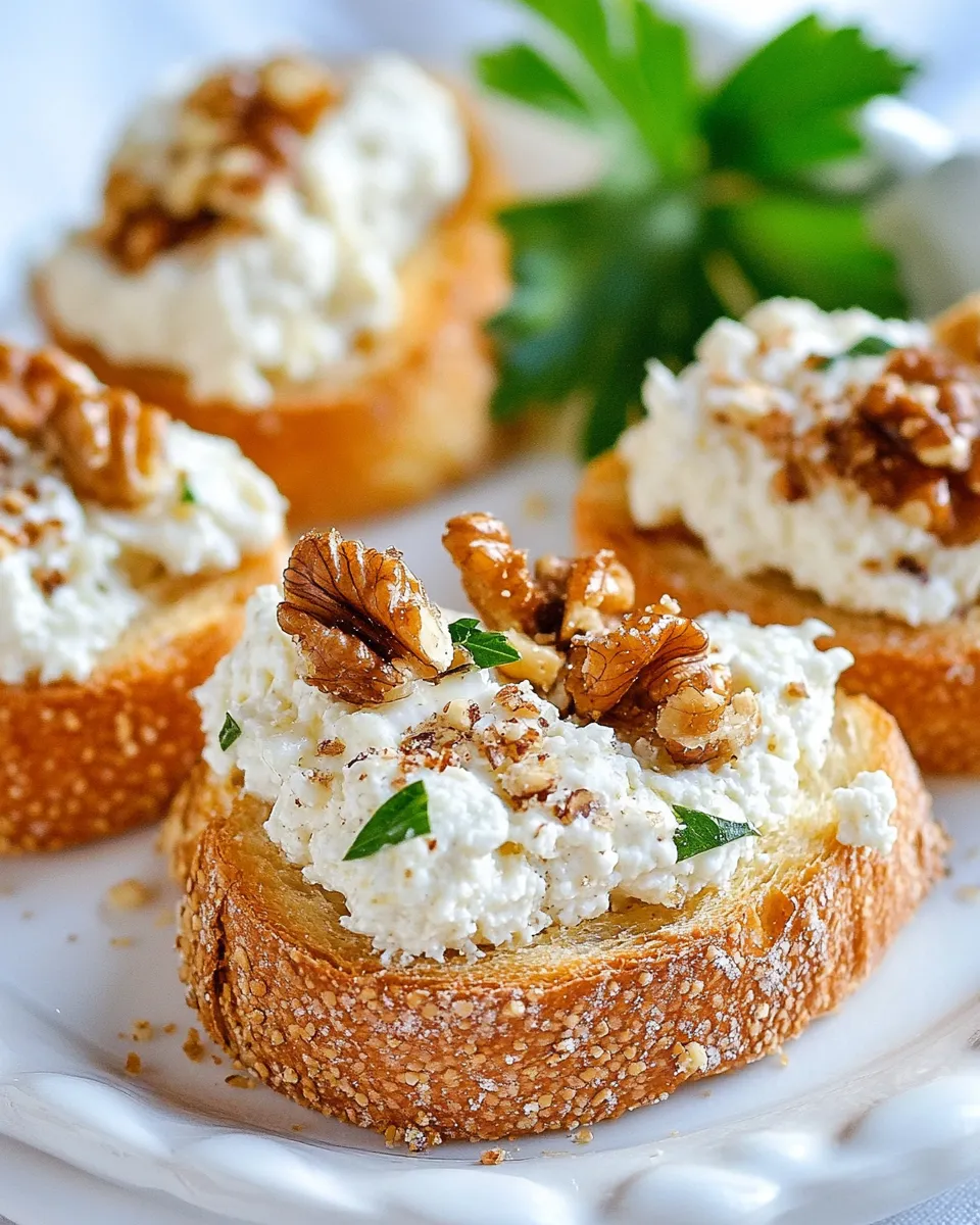 Classic Crostini with Creamy Cheese and Walnuts image